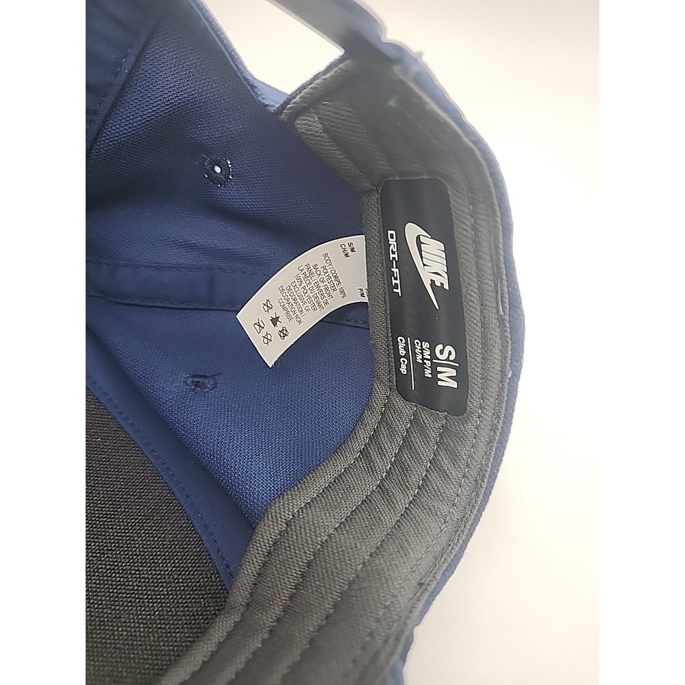 NIKE CLUB CAP Golf Hat Dri-Fit Adult S/M SNAPBACK‎ Blue/White - Picture 10 of 10
